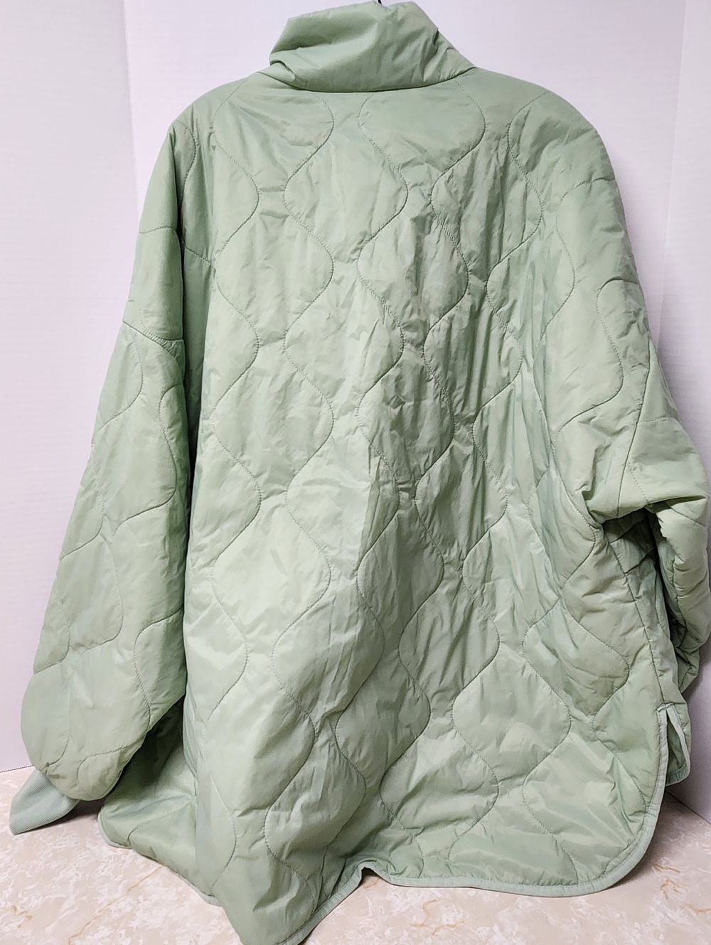 Old Navy Half Zip Water Resistant Quilted Jacket Pullover Light Green XXL - Picture 7 of 8